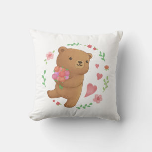 Teddy Bear mit Blume Kissen