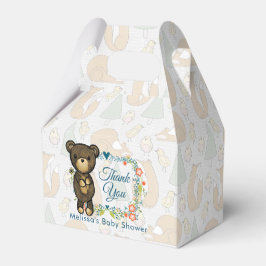 Teddy Bear mit Blumenkreide Baby Dusche Geschenkschachtel