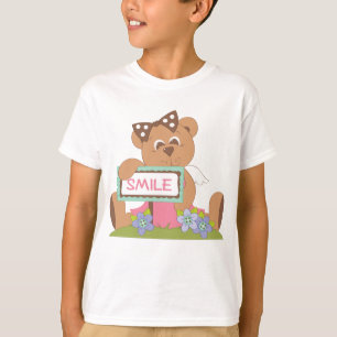 Teddy Bear mit Bow Holding Smile Sign T-Shirt