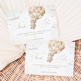 Teddy Bear mit braunen Balloons Danke Karte