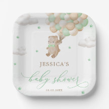 Teddy Bear mit Green Balloons Babydusche