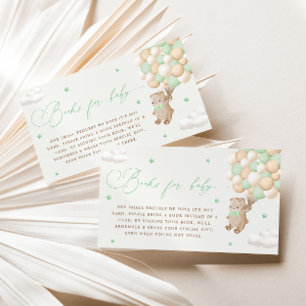 Teddy Bear mit Green Balloons Buchanfrage Begleitkarte