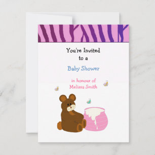 Teddy Bear mit Honey Pot Baby Shower Einladung