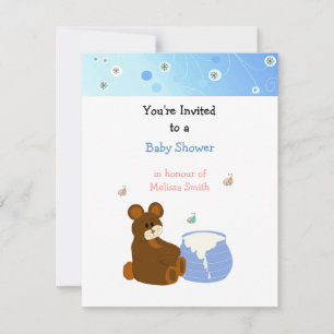 Teddy Bear mit Honey Pot Baby Shower Einladung