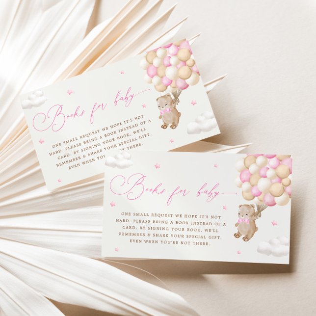 Teddy Bear mit rosa Balloons Buchanfrage Begleitkarte (Von Creator hochgeladen)