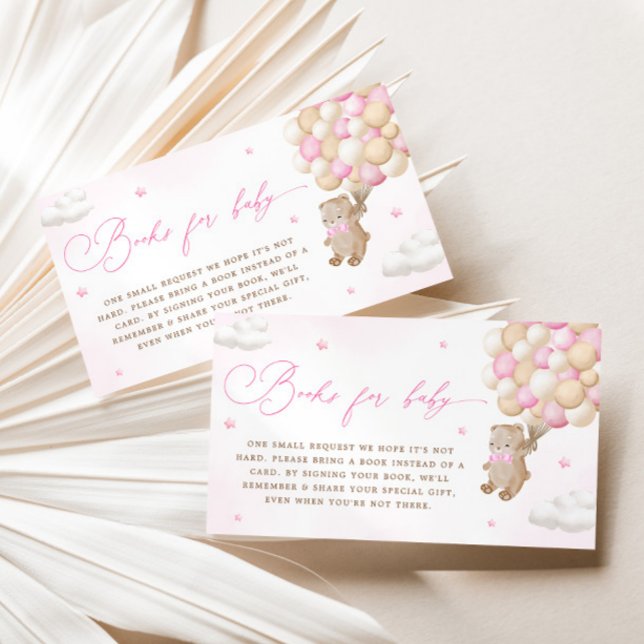 Teddy Bear mit rosa Balloons Buchanfrage Begleitkarte (Von Creator hochgeladen)