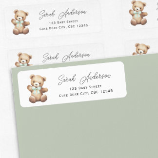 Teddy Bear mit Sage Green Ribbon Dusche