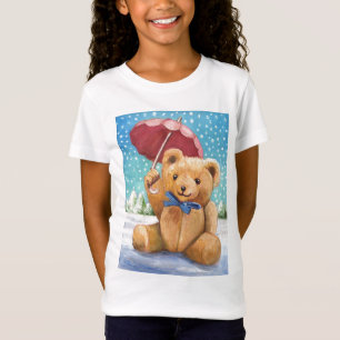 Teddy Bear mit Sonnenschirm Weihnachten - Maßgesch T-Shirt