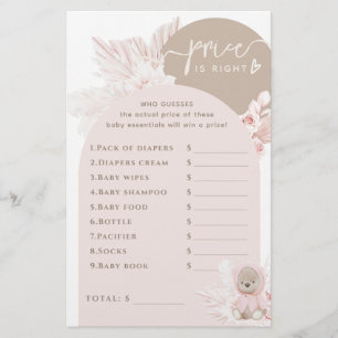 Teddy Bear Modern Boho Girl Baby Showspiel