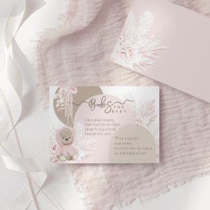 Teddy Bear Modern Boho Girl Duschbücher für Kinder Begleitkarte