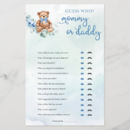 Teddy Bear Mommy oder Daddy Boy Baby Showspiel