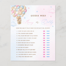 Teddy Bear Mommy oder Daddy Gender Reveal Game