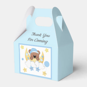 Teddy Bear Moon Stars Clouds Baby Boy Dusche Geschenkschachtel