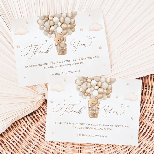 Teddy Bear Neutral Baby Dusche Vielen Dank Karte (Von Creator hochgeladen)