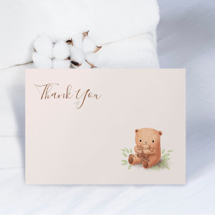 Teddy Bear Neutral Baby shower Merci Note Card