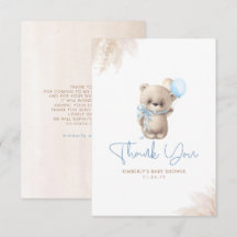 Teddy Bear Niedlich Boy Baby Dusche Vielen Dank
