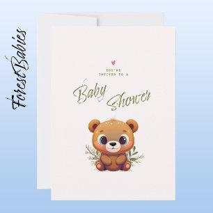 Teddy Bear Niedlich Pink Blumenblütendusche 🧸 Einladung
