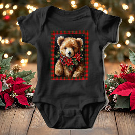 Teddy Bear Niedliche Weihnachtsfarbenwahl Baby Strampler