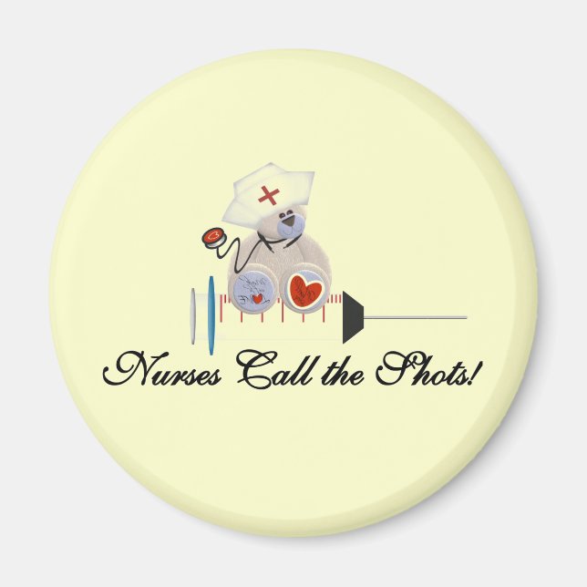 Teddy Bear Nurses Nennen Sie die Shots T - Shirt u Magnet (Vorne)