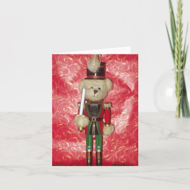 Teddy Bear Nutcracker Foto Faltkarte (Vorderseite)