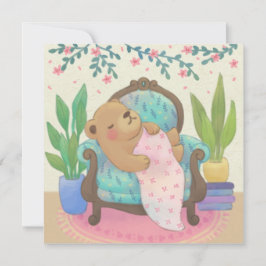 Teddy Bear on Vintage Armchair Illustration Dankeskarte