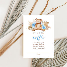 Teddy Bear Pampas Grass Diaper Raffle Baby Dusche Einladung
