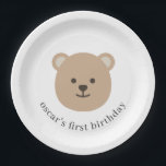 Teddy Bear Pappteller<br><div class="desc">Ein hübsches Bärendesign,  das perfekt für das Picknick Ihres Teddybären ist!</div>