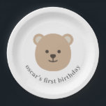 Teddy Bear Pappteller<br><div class="desc">Ein hübsches Bärendesign,  das perfekt für das Picknick Ihres Teddybären ist!</div>