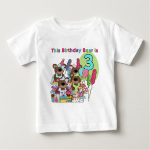 Teddy Bear Party 3e Anniversaire Tshirts et cadeau