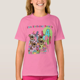 Teddy Bear Party 4. Geburtstag Tshirts und Geschen