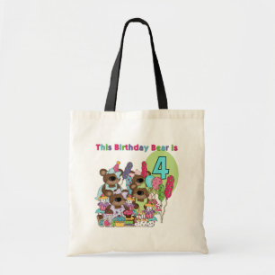 Teddy Bear Party 4. Geburtstag Tshirts und Geschen Tragetasche