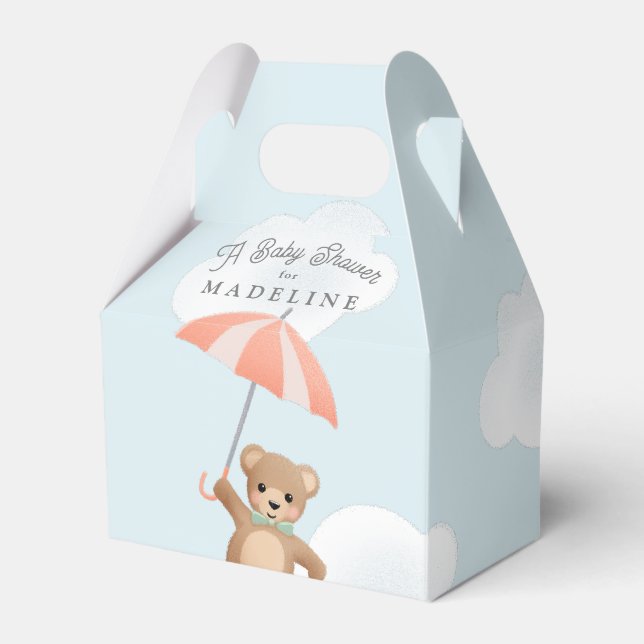 Teddy Bear Pastel Baby Dusche Geschenkschachtel (Vorderseite)