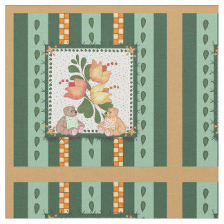 Teddy Bear Pattern Stoff