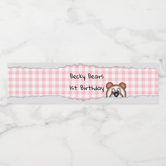 Teddy Bear Peekaboo Geburtstag (Einzelnes Label)