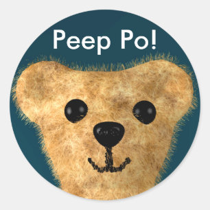Teddy Bear (Peep po!) Runder Aufkleber