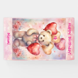 Teddy Bear personalisieren Mädchenname & -alter Banner