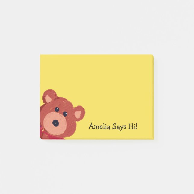Teddy Bear Personalisiert Post-it Klebezettel (Vorderseite)