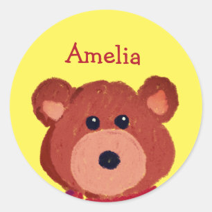 Teddy Bear Personalisiert Runder Aufkleber