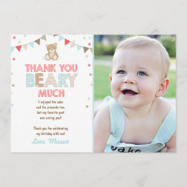 Teddy bear picknick Danke You Card Teddy Bären Boy