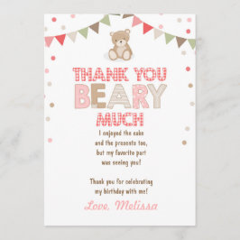 Teddy bear picknick Danke You Card Teddy bear Girl Einladung