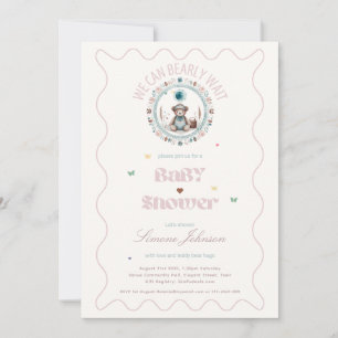 Teddy Bear Picnic Boho Baby Shower Theme Girls Einladung