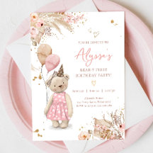 Teddy Bear Picnic Pink Girl Erste Geburtstagsparty