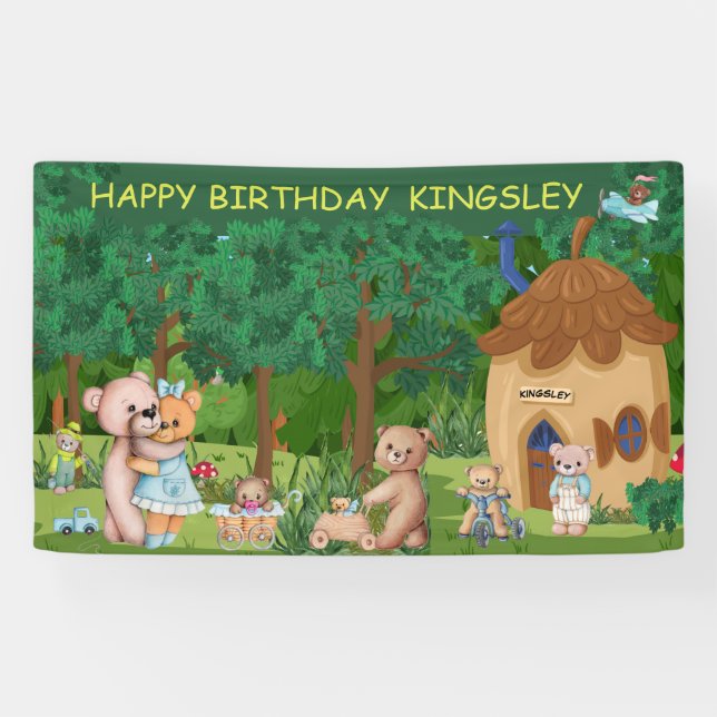 Teddy Bear Picnic Village Personalisiert Banner (Horizontal)