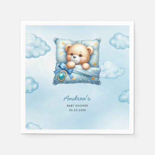 Teddy Bear Pillow Baby Dusche Serviette (Vorderseite)
