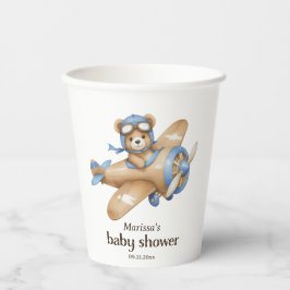 Teddy Bear Pilot Baby Boy Duschpapier Tasse Pappbecher