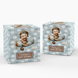 Teddy Bear Pilot Blue Gastgeschenk Box Geschenkschachtel