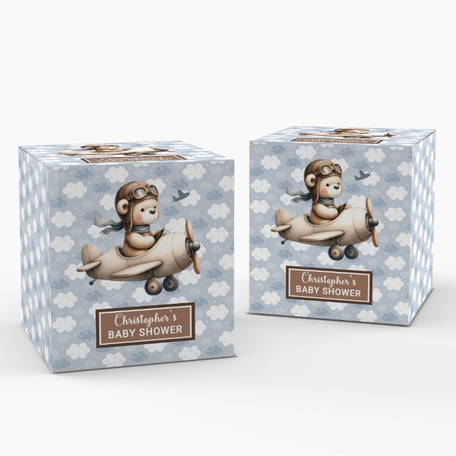 Teddy Bear Pilot Party Baby Fevor Box Geschenkschachtel (Delightful Teddy Bear Pilot Party Baby Favor Box)