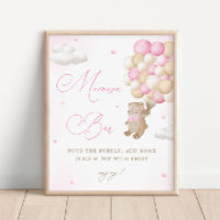 Teddy Bear Pink Baby Dusche Mimosa Bar
