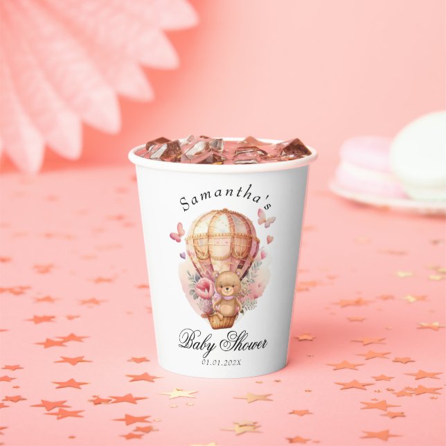 Teddy Bear Pink Baby Pappbecher (Insitu)