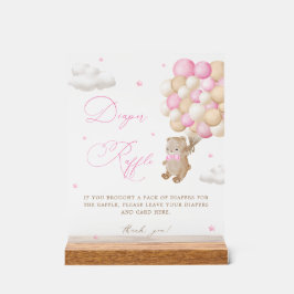 Teddy Bear Pink Babydusche Windelwindeln Acrylschild